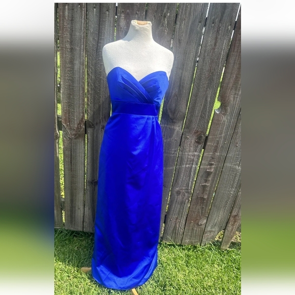 Alfred Angelo Dresses & Skirts - NWT Alfred Angelo strapless blue formal homecoming faux wrap maxi long dress 4
